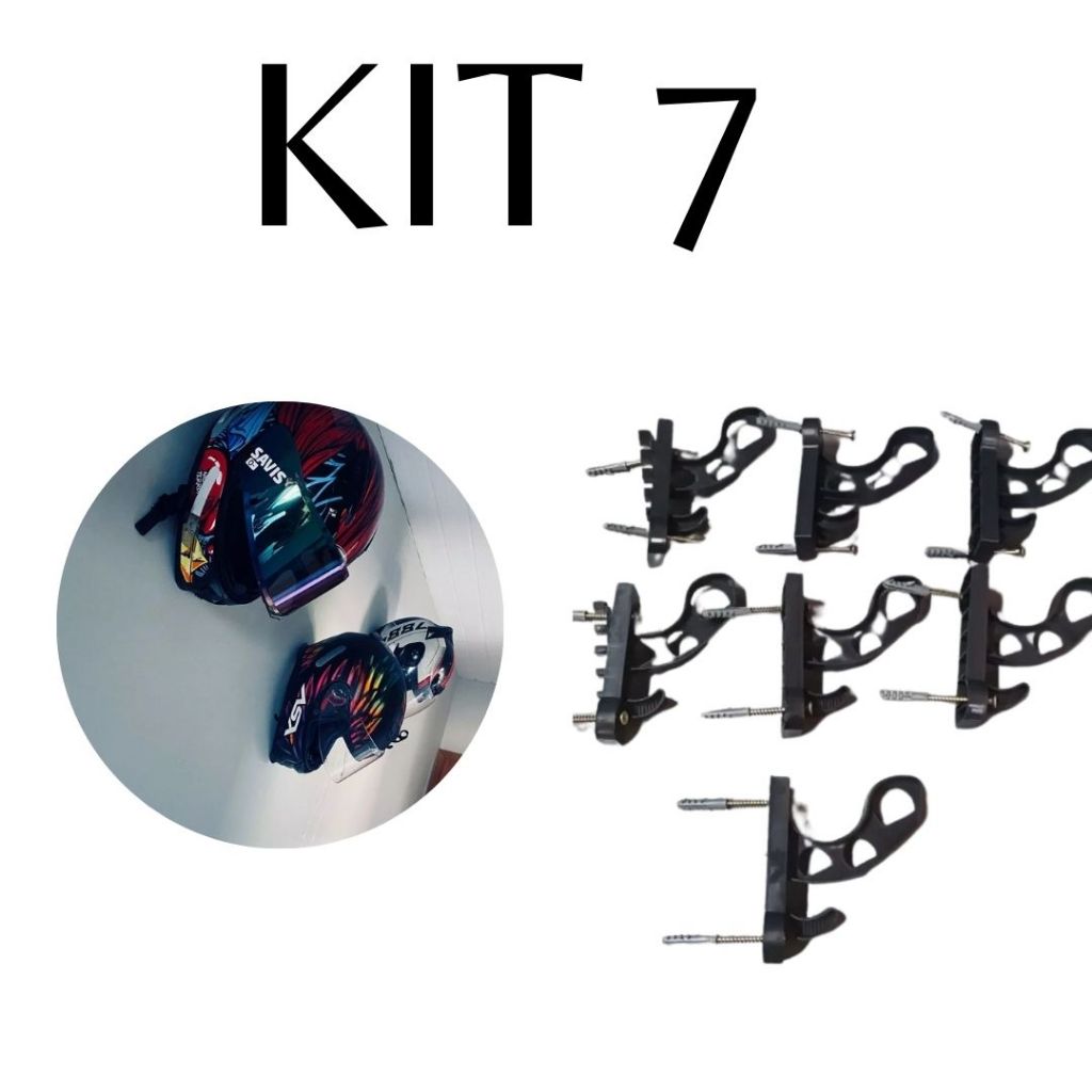 Kit 07 Suporte De Parede Para Pendurar Capacete E Acessórios em Oferta na Shopee