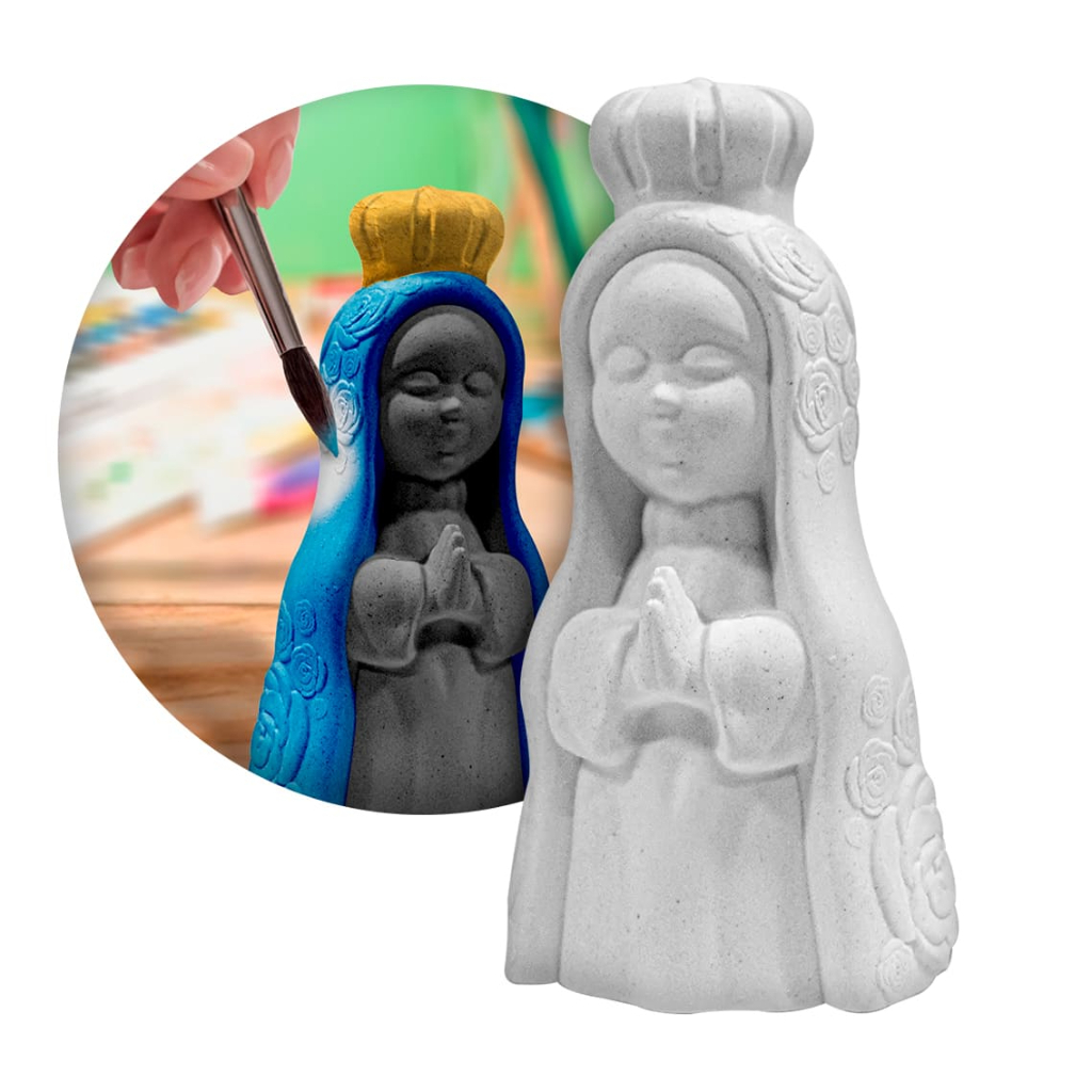 Imagem de Nossa Senhora Aparecida Baby 15cm Peça em Gesso Cru | Decoração