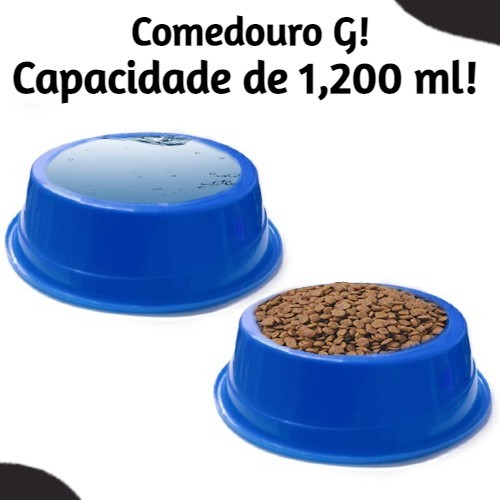 2 Comedouro Bebedouro Plastico Anti Formiga Grande Cachorro 1200ml Cada