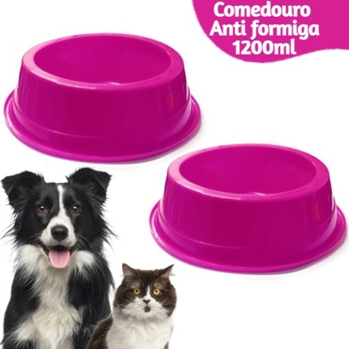 Kit 2 Comedouro para Cachorro e Gato Anti Formiga Canil Grande 1200ml Cada