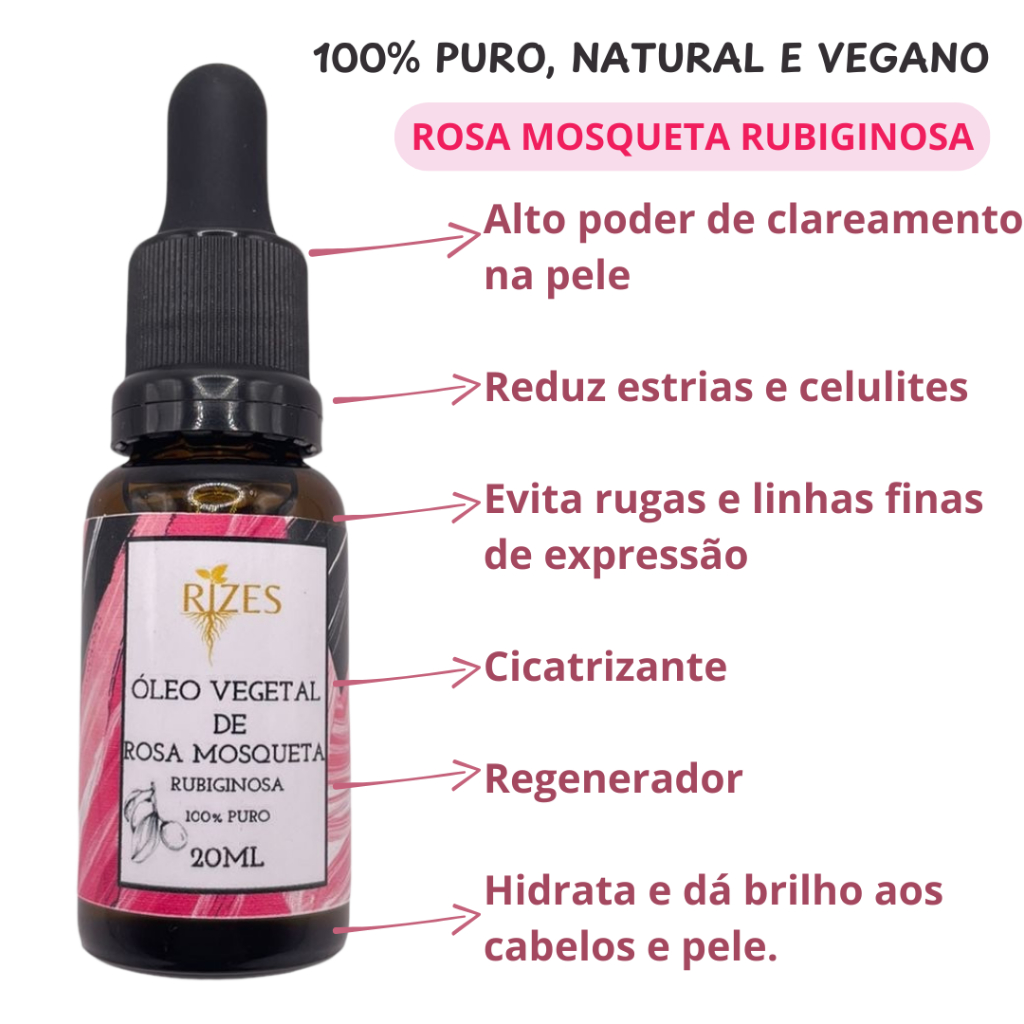 Oleo Vegetal de Rosa Mosqueta Rubiginosa 100% PURO em Oferta na Shopee