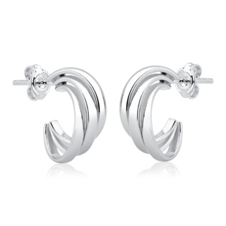 Brinco Argola Feminina de Prata 925 Redonda Entrelaçada 15mm em Oferta na Shopee