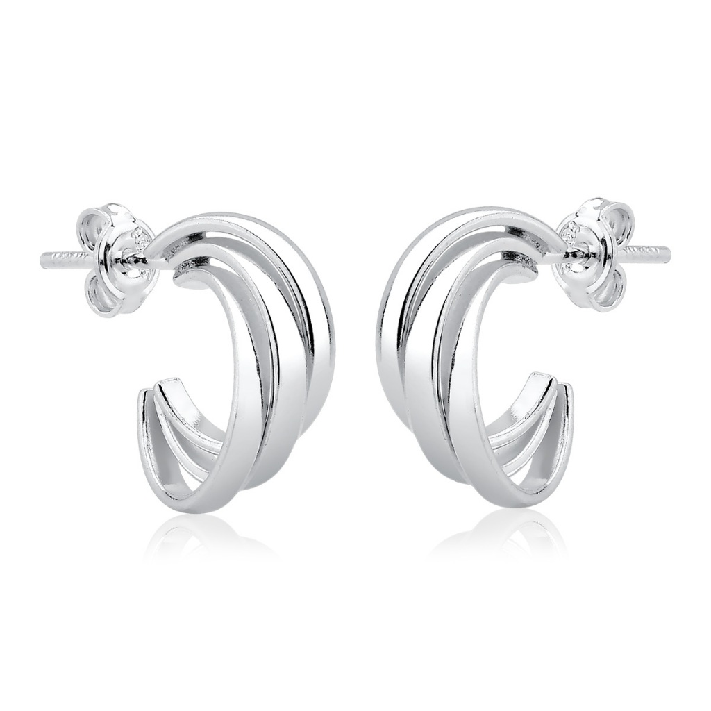 Brinco Argola Feminina de Prata 925 Redonda Entrelaçada 18mm em Oferta na Shopee