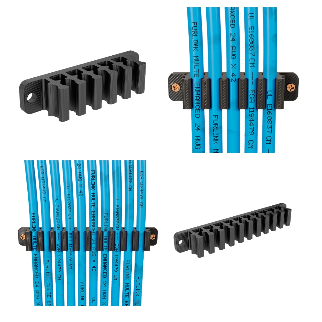 Organizadores Cabos De Rede 10 pentes para 10 cabos + 10 pentes para 5 cabos- Kit 20 Pentes
