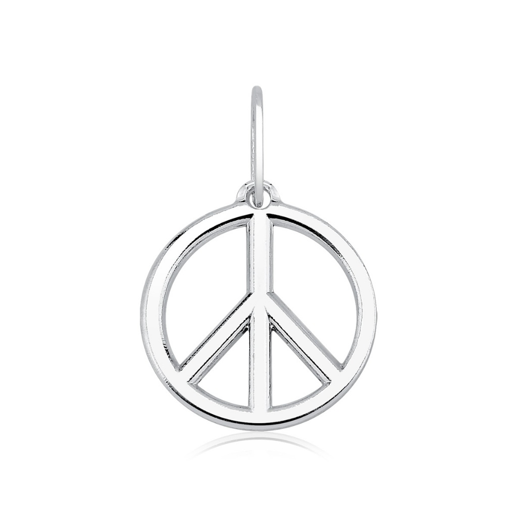 Pingente simbolo da paz - 15mm x 15mm - Prata 925