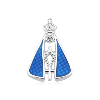 Pingente em prata 925 Nossa Senhora Aparecida manto azul 14mm x 20mm médio em Oferta na Shopee