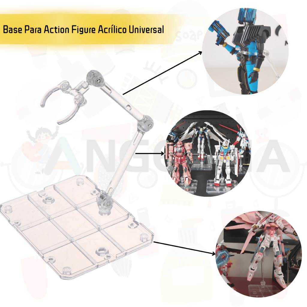 Base Para Action Figure Acrílico Universal Suporte Simples Stand Display Colecionadores