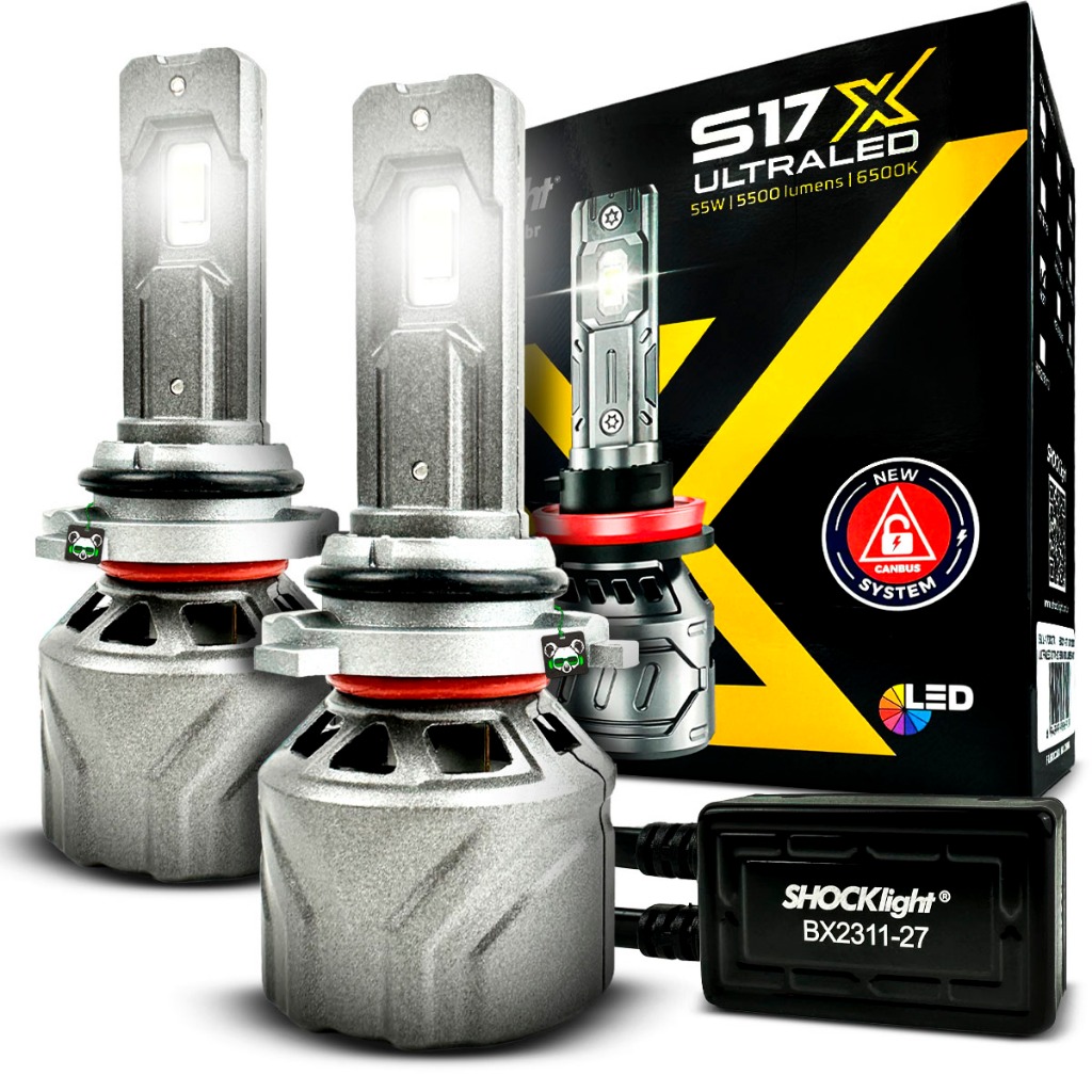 Lâmpada Ultraled S17X 5500 Lúmens 6500K Encaixe HB4 9006 Shocklight - Spare Parts and Accessories for Vehicles