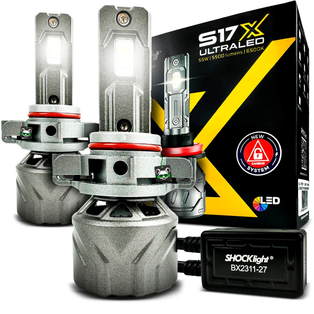 Lâmpada Ultraled Shocklight S17X 5500 Lúmens 6500K Encaixe H16 em Oferta na Shopee