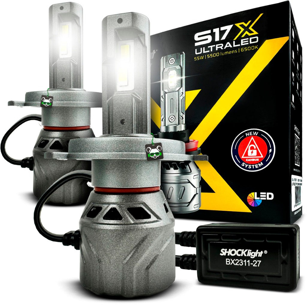 Lâmpada Ultraled Shocklight S17x 5500 Lúmens 6500k Encaixe H4 - Spare Parts and Accessories for Vehicles