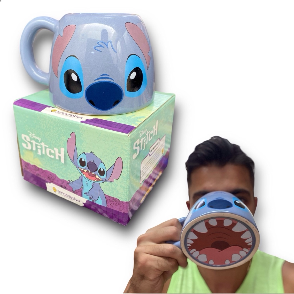 Caneca Stitch Bocão Original Disney Presente Criativo Linda Decoração Diferente