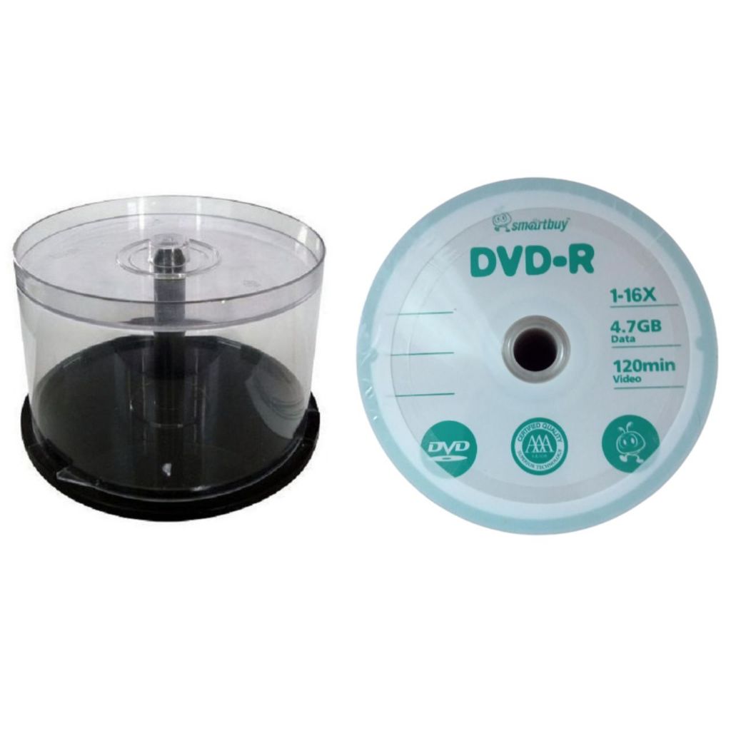 50 Mídia dvd Virgem Smartbuy Logo + 1 Tubo 50 de Unidades