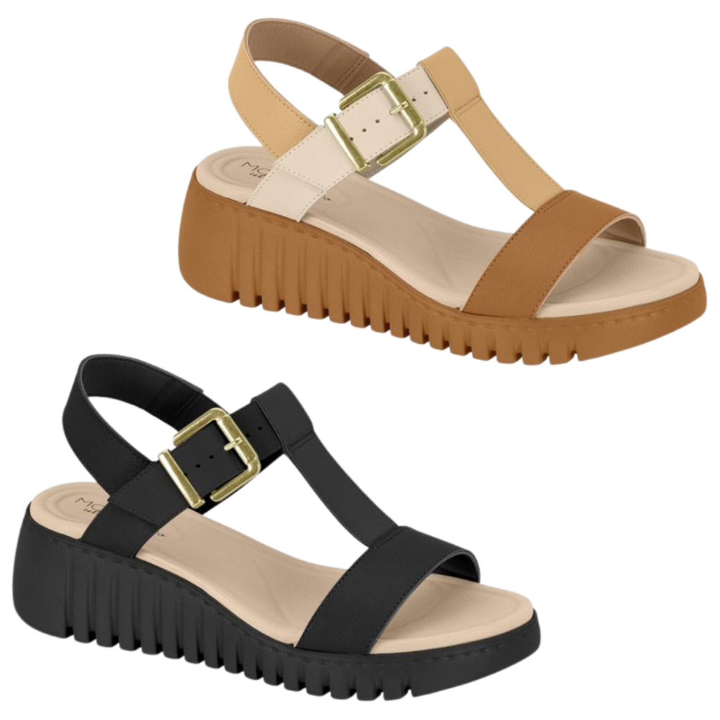 Sandalia Papete Feminina Salto Baixo Modare Ortopédica Leve