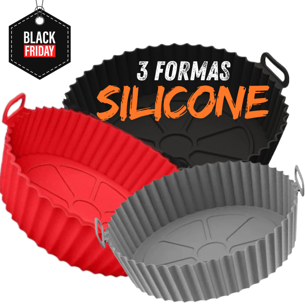 Kit 3 Formas Silicone Air fryer para sua Cozinha