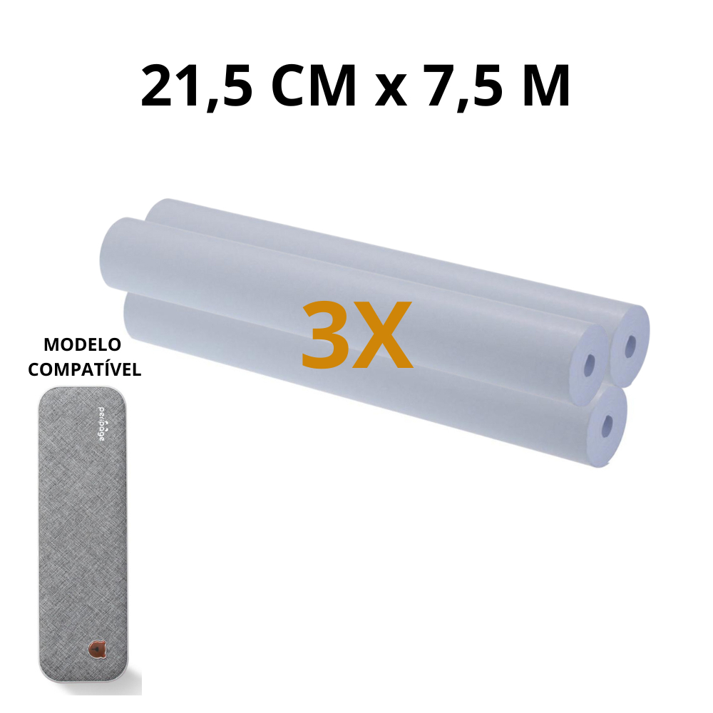 Papel Térmico Impressora Peripage A40 A4 21x30 - 3 Rolos em Oferta na Shopee
