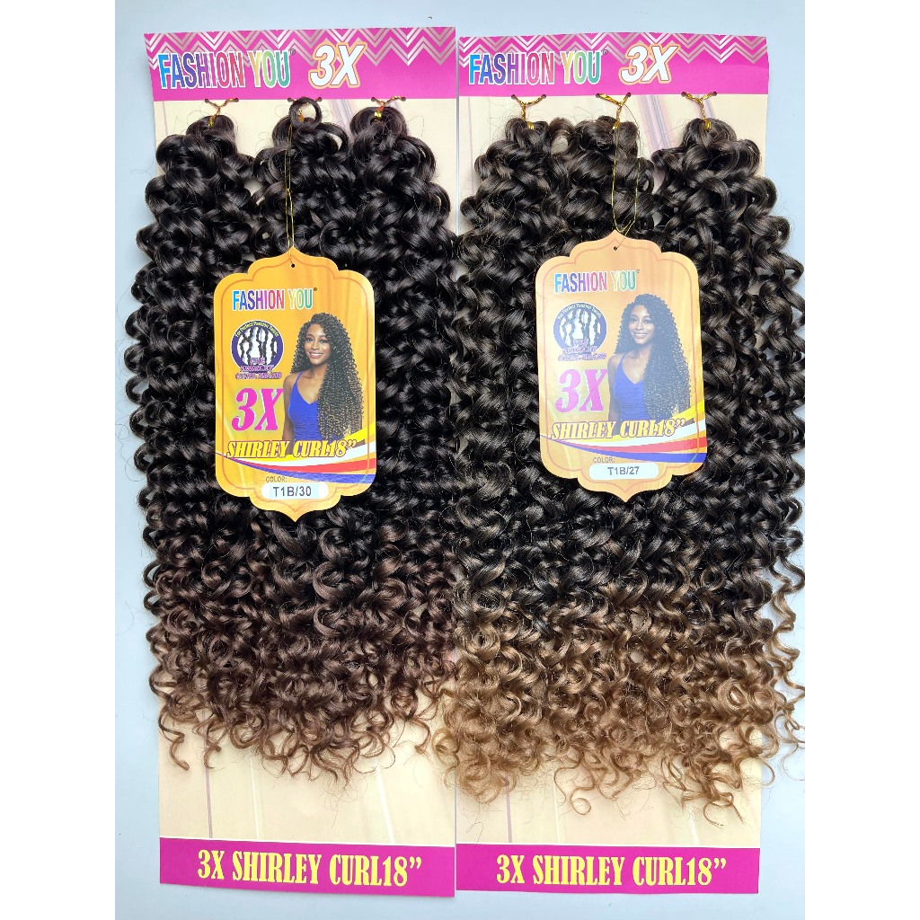 Cabelo Cacheado Crochet SHIRLEY CURL18inch Cabelo 70cm 150g Braid Hair Fashion you em Oferta na Shopee