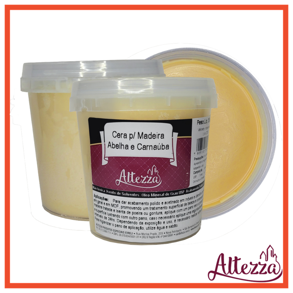 Cera Pasta Altezza Com Carnaúba Para Madeira 350g + Oleo Mineral Usp - Escolha a Quantidade
