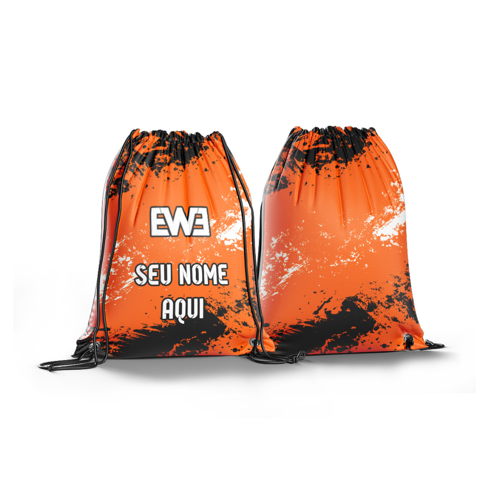 Mochila Sacochila Bolsa Academia Esporte Costas Impermeável Nylon Reforçado Pode Personalizar Nome