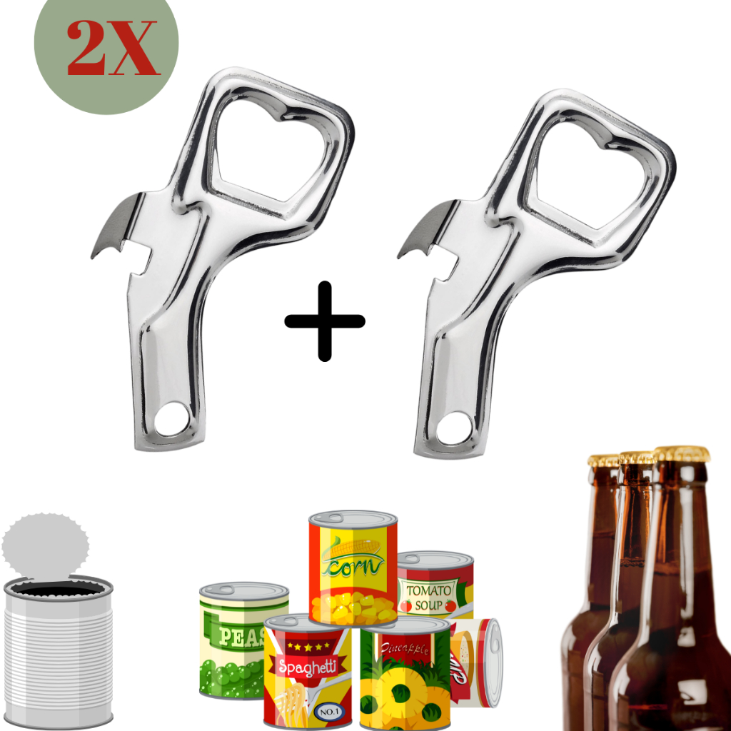 Kit 2 Abridor Multifuncional em Aço Inox Compacto e Durável em Oferta na Shopee