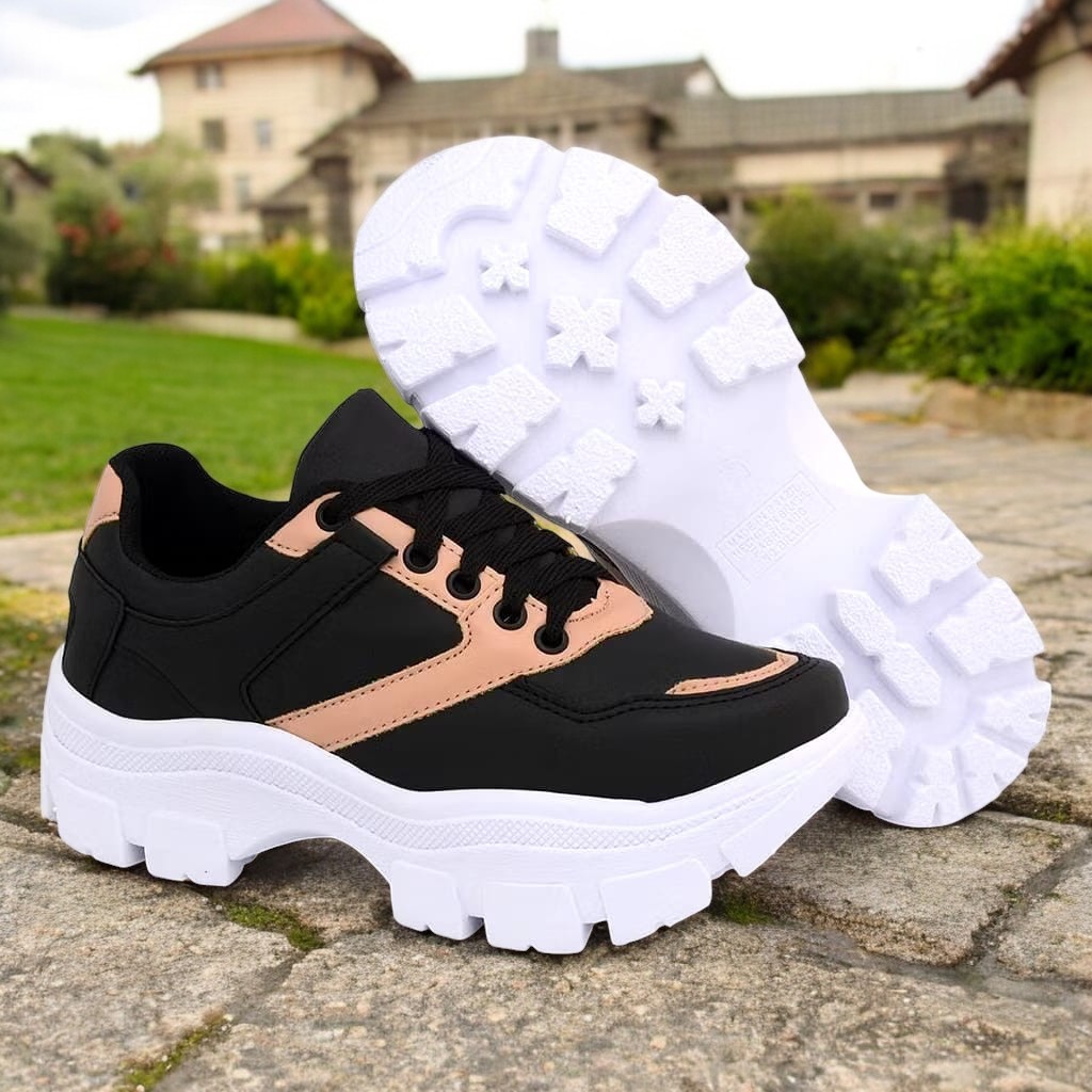Tênis Blogueiras Plataforma Feminino Lançamento Confortável e Resistente Envio Imediato