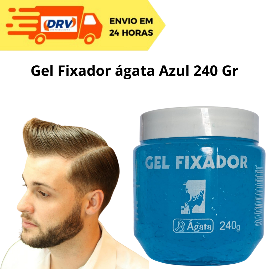 Gel Fixador Ágata Azul 240 Gr - Gel Fixador - Gel Para Cabelo - Gel Para Penteados - Gel de Cabelo em Oferta na Shopee