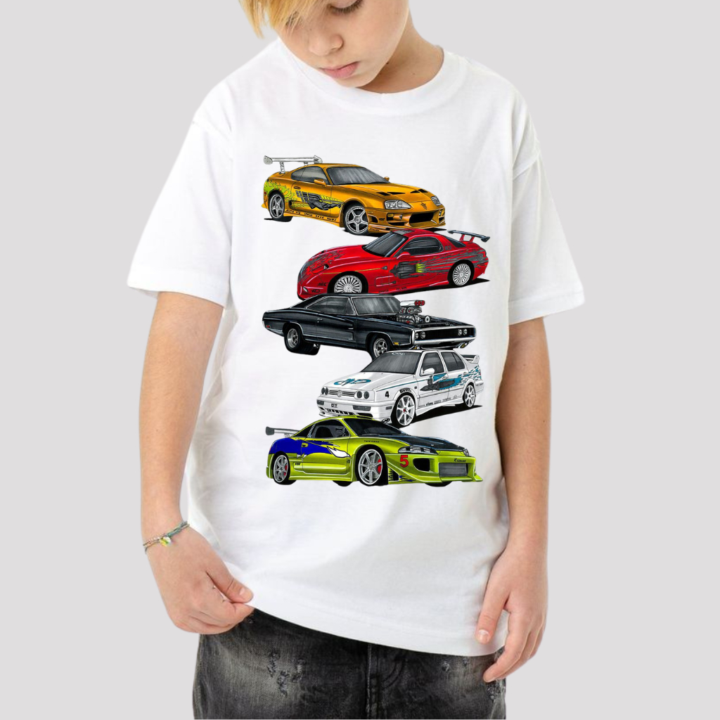 CAMISETA CAMISA BLUSA MANGA CURTA MENINO INFANTIL JUVENIL DESENHO DE CARRO TENDENCIA VARIOS MODELOS em Oferta na Shopee