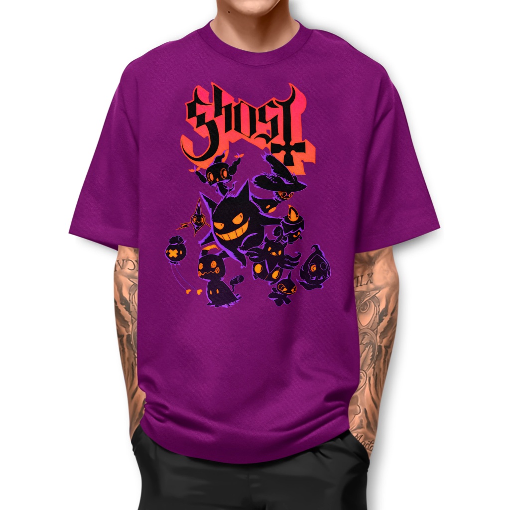 Camiseta GHOST POKE SHADOW Camisa barata algodão estampada básica