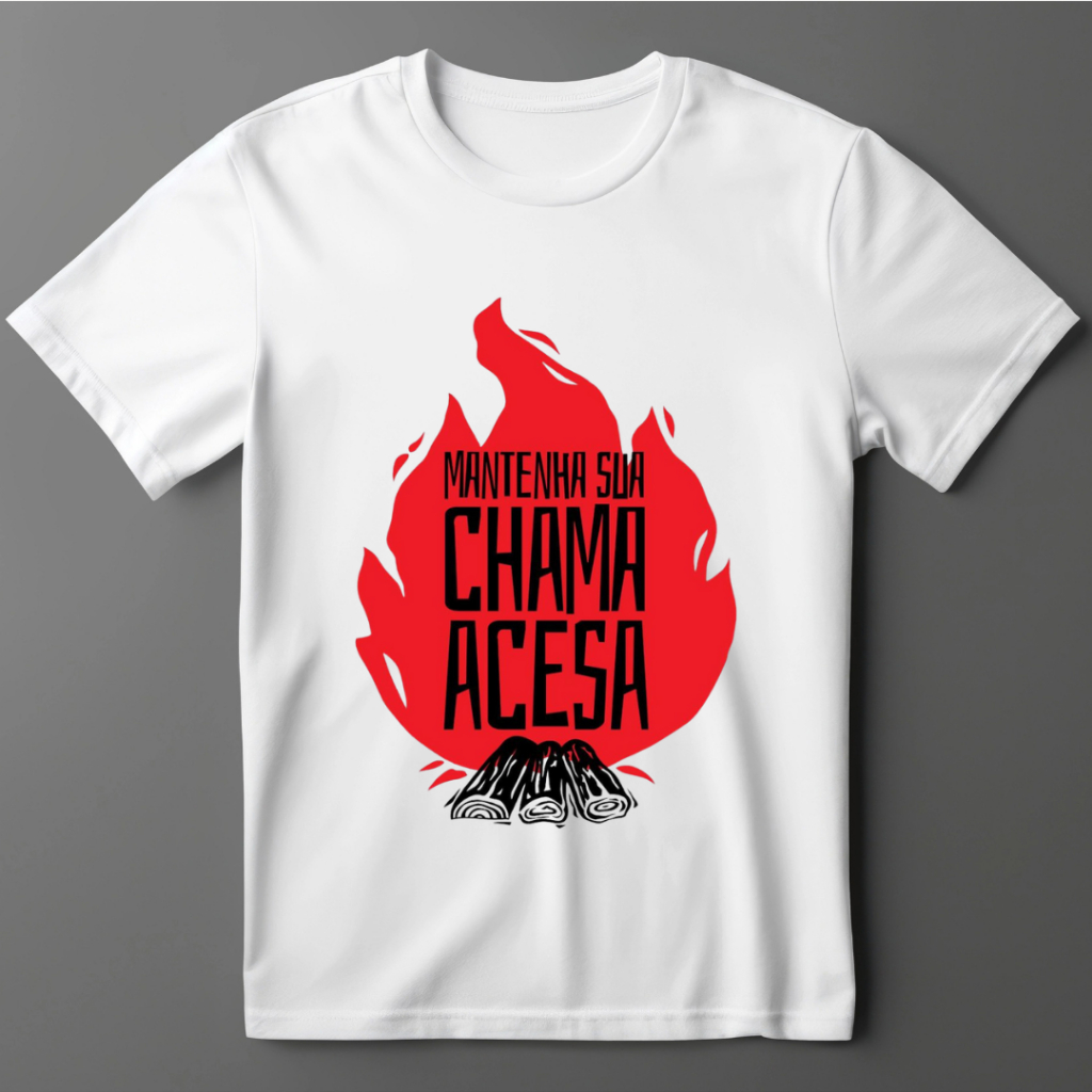 Camisa Evangélica Mantendo Sua Chama Acesa 100% Algodão Unissex Postagem Rápida.