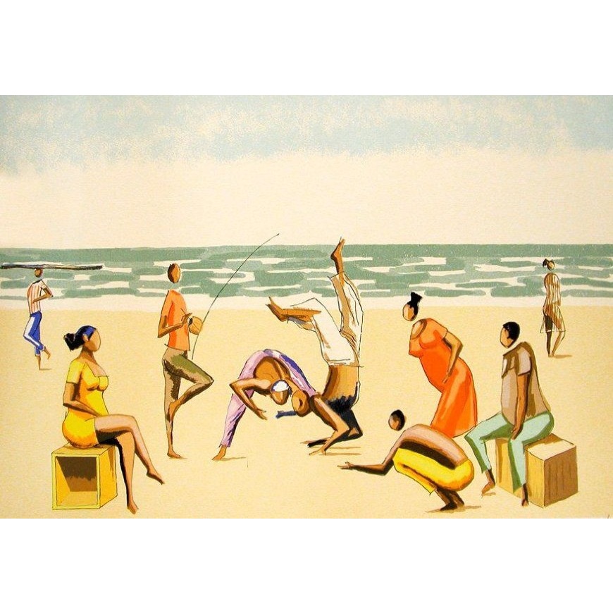 Pôster - Carybé - Capoeira Na Praia - Decora - 33 Cm X 48 Cm