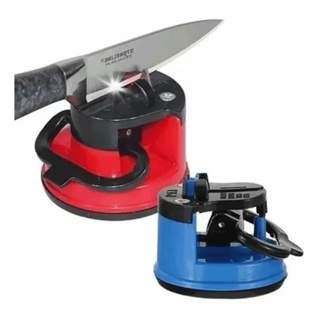 Afiador Amolador De Faca, Tesoura, Facão, Canivete Com Ventosa Para Fixar Em Superfície em Oferta na Shopee