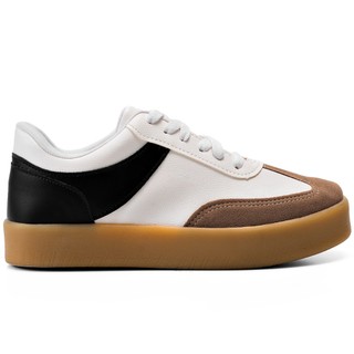 Tênis Feminino Lumiss Camurça Flatform Confortável Casual Branco