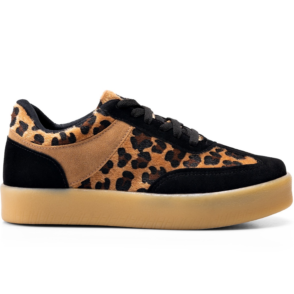 Tênis Feminino Lumiss Casual Confortável Flatform Camurça