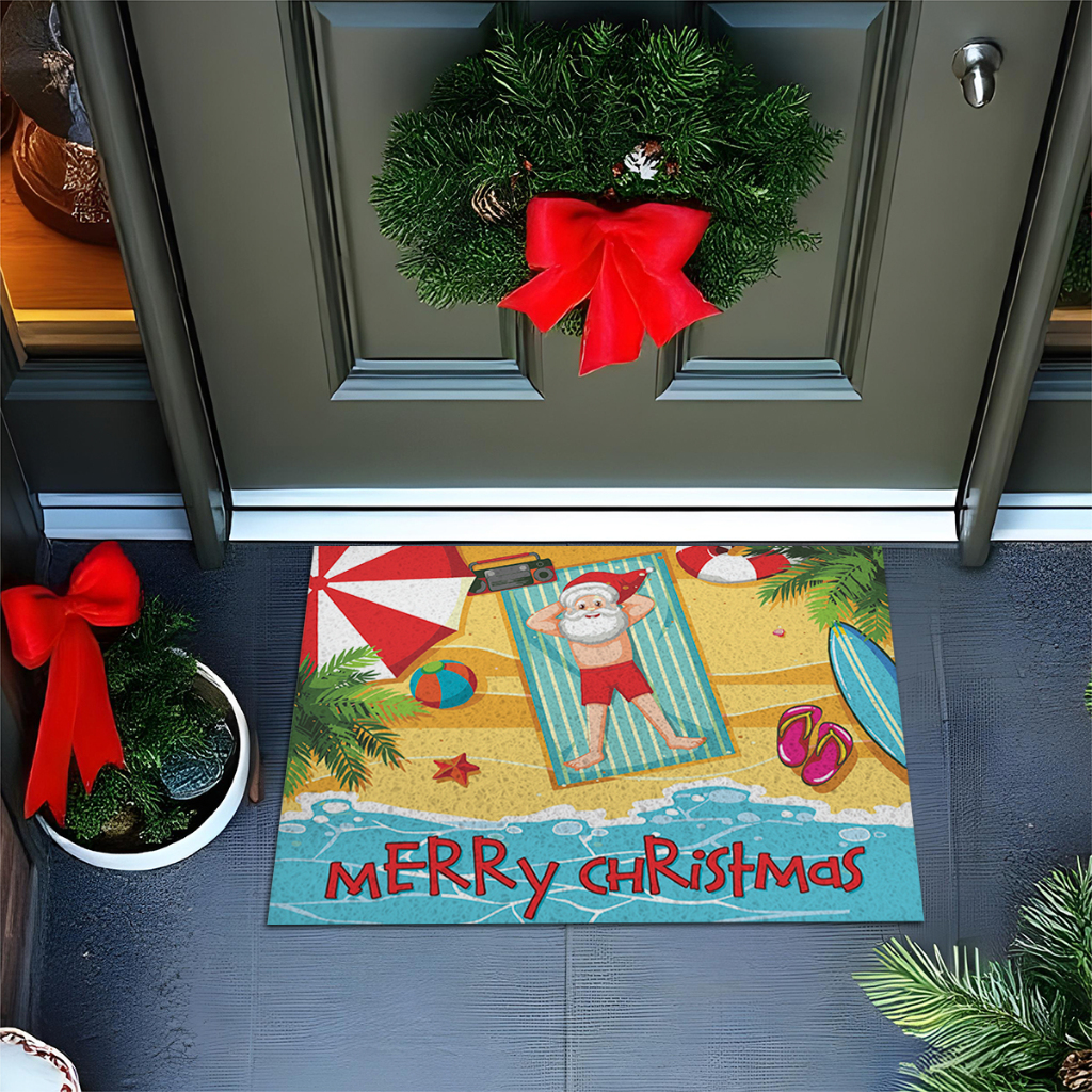 Tapete De Porta Capacho Divertido Merry Christmas Folga Ca974