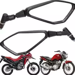 Par Retrovisor Z400 Haste Curta Articulado Giro 360 Motos Honda Xre 300 Bros 160 Titan 160 Cb 300