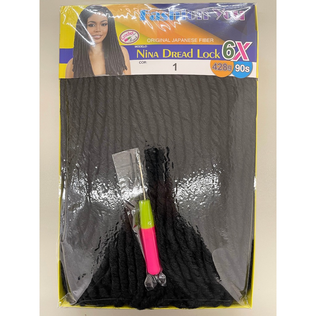 Cabelo Cacheado Crochet Nina Dread Lock 6X 428G 90S Braid Nina Softex Com Agulha FASHION YOU