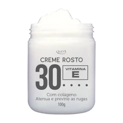 CREME FACIAL ANTI-SINAIS 30+ COM COLÁGENO E VITAMINA E - 100g LUCY'S