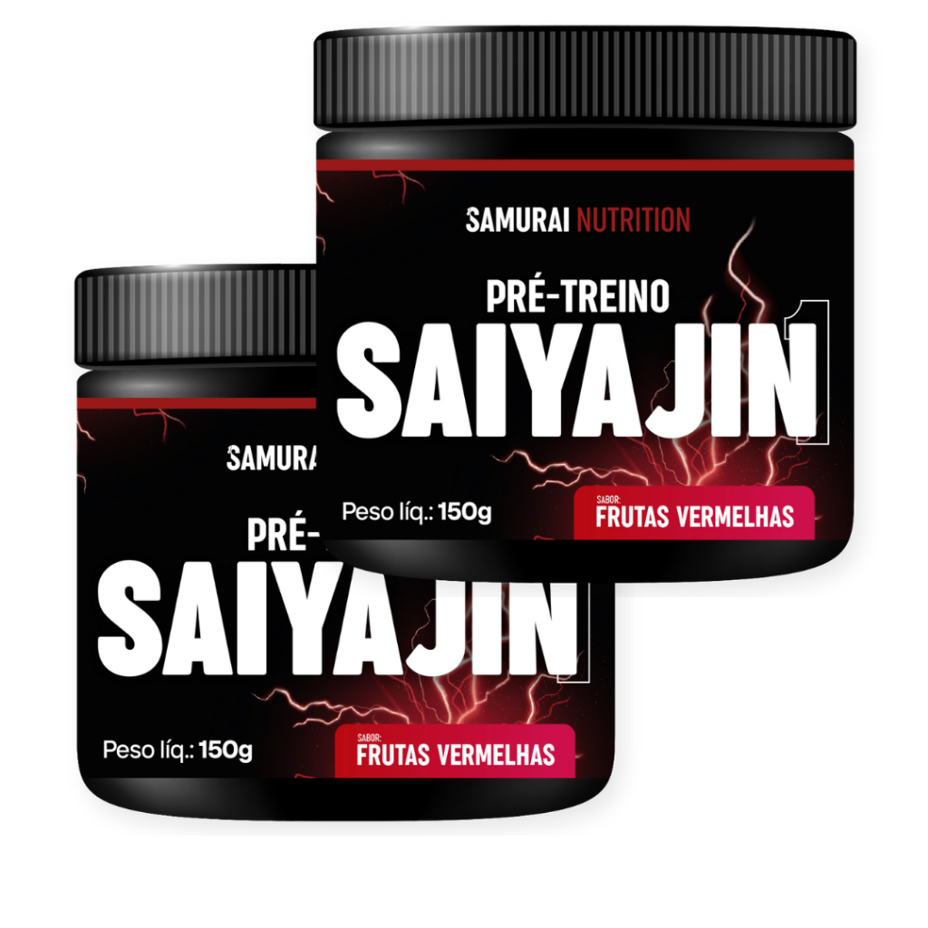 Kit 2x Pré Treino Saiyajin Frutas Vermelhas 150g - Samurai Nutrition em Oferta na Shopee