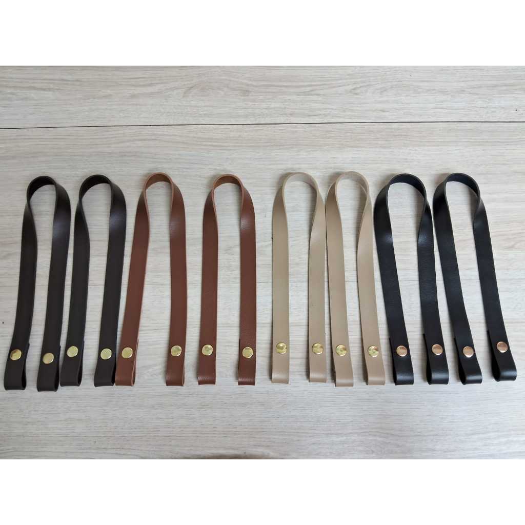 Par de Alças de ombro com botão de pressão em couro montana (ecológico)