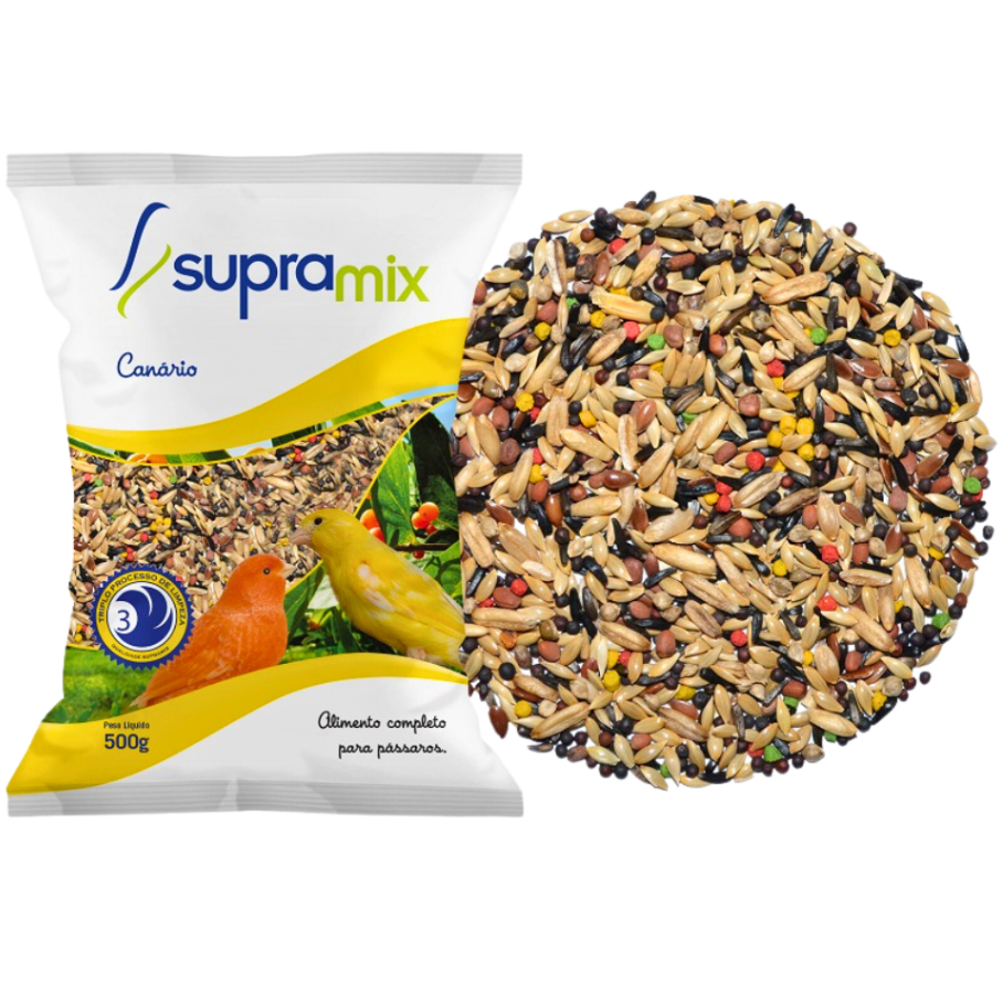 Mistura Canário 500g (kit com 4 unidades) Total 2kg - Supramix - Grãos Selecionados. em Oferta na Shopee