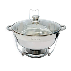 Rechaud Redondo Banho Maria Aço Inox Brinovar 5 Litros