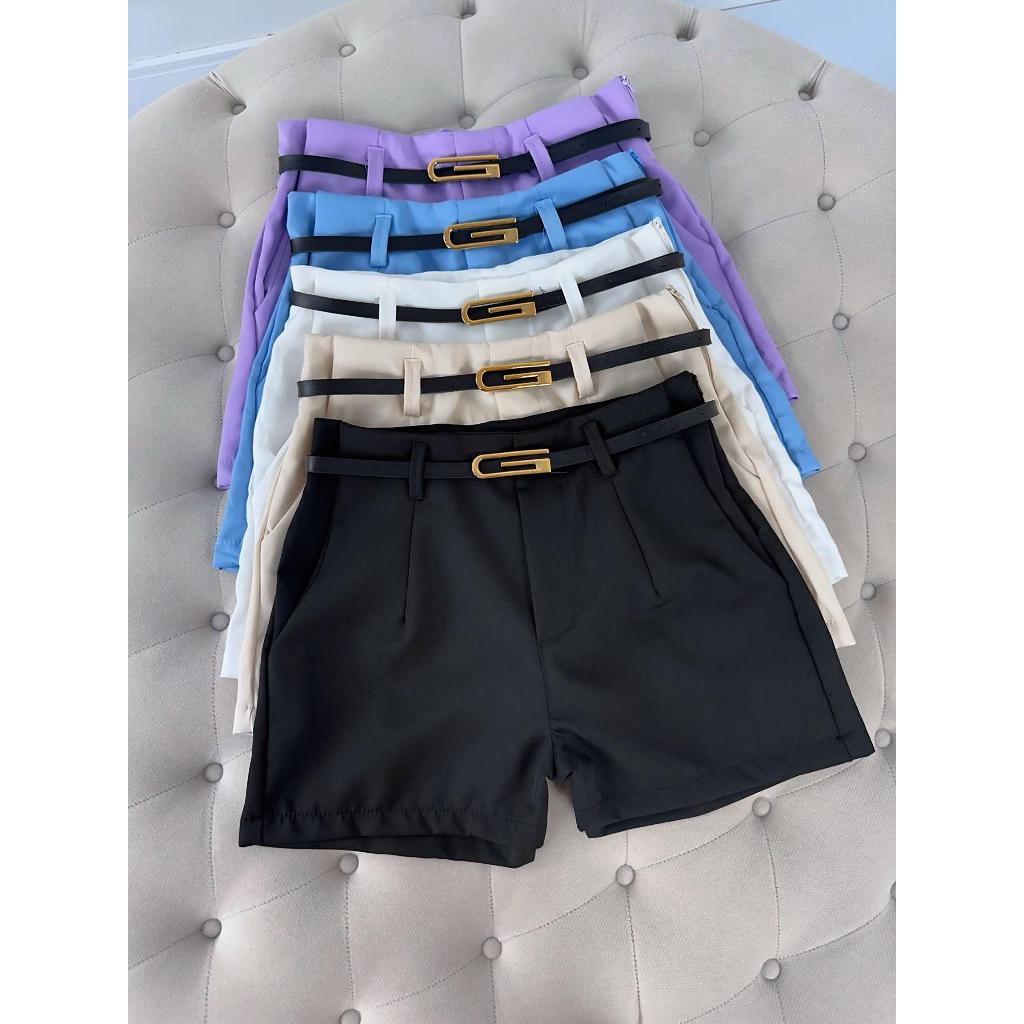 Short Alfaiataria Feminino Zara Com Cinto Cintura Alta Cinto Fino Cintinho G