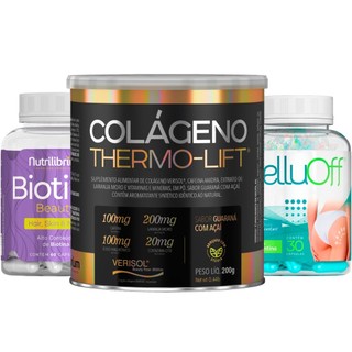 Colágeno Verisol Thermo Lift + Biotina + Celluoff L-Carnitina Cafeína - Nutrilibrium em Oferta na Shopee