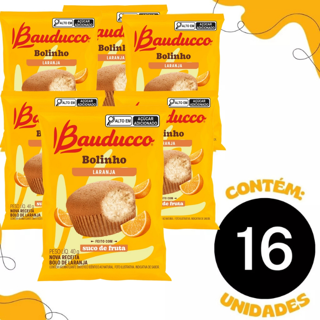 Bolinho Sabor Laranja C/16 Unidades 40g - Bauducco em Oferta na Shopee