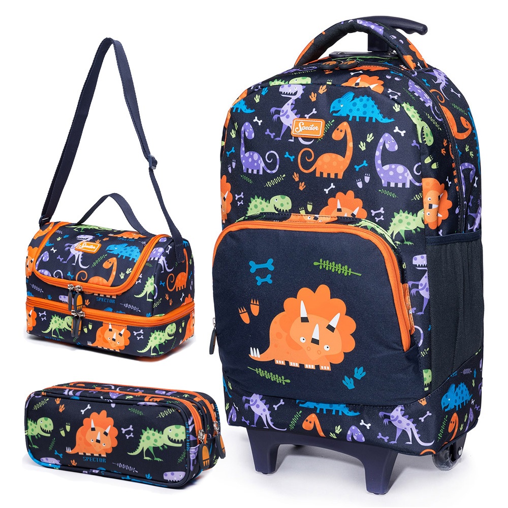 Kit Mochila de Rodinhas Escolar Infantil Menina Menino Resistente - Baby & Kids Fashion