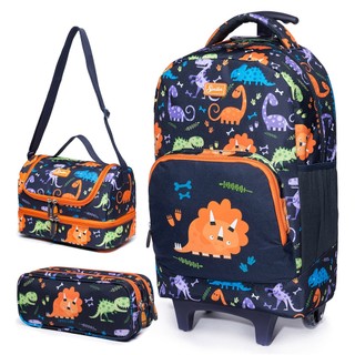 Kit Mochila de Rodinhas Escolar Infantil Menina Menino Resistente em Oferta na Shopee