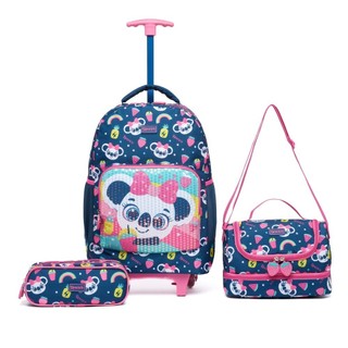 Kit Mochila Lancheira Estojo Escolar Infantil Feminino em Oferta na Shopee