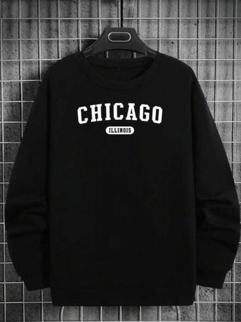 Moletom Gola Redonda Unissex Blusa De Frio Básico Careca Casaco Masculino Flanelado Com Estampado