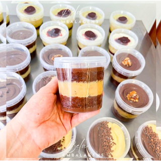 100 Potes Redondo com Lacre 220ml Bolo no Pote -  Pudim no Pote Redondo Plástico Premium em Oferta na Shopee