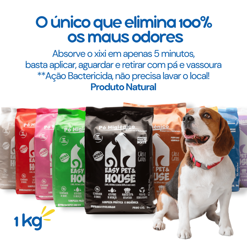 Pó Higiênico Antiodor para Cachorros EasyPet - Limpeza Fácil com Ação Bactericida