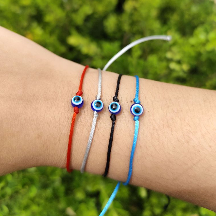 2 Pulseira Olho Grego Contra Inveja Proteção Casal / Namoro / Amizade / Afasta o Mal em Oferta na Shopee